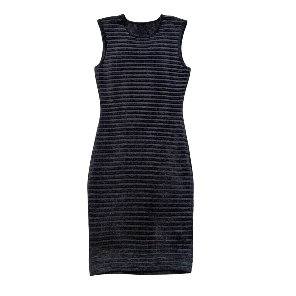 Alexander Wang Brick &‎ Black Slip Dress Striped Viscose Blend Sz XS Textured